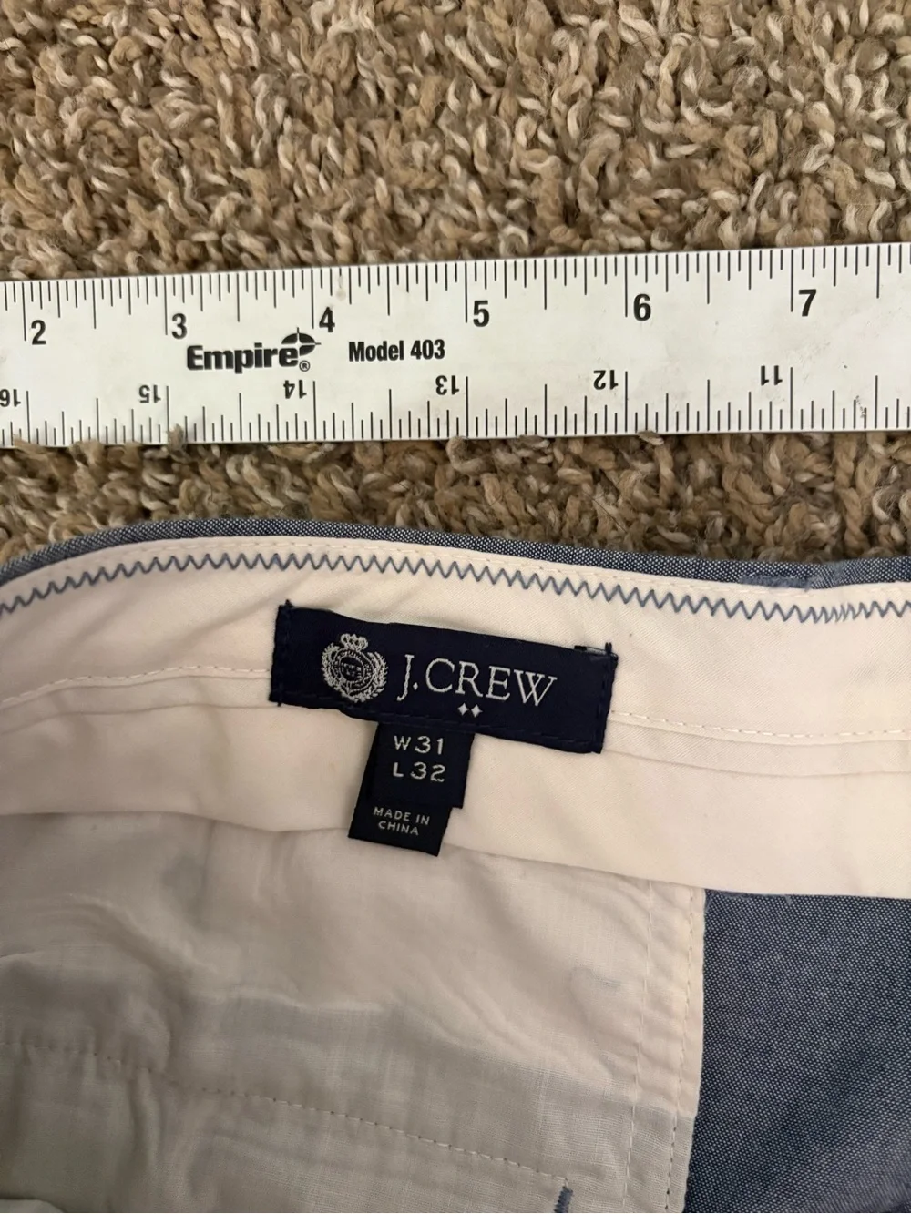 J.Crew Bedford Dress Pants Men's 31X32 Blue Tailored Cotton